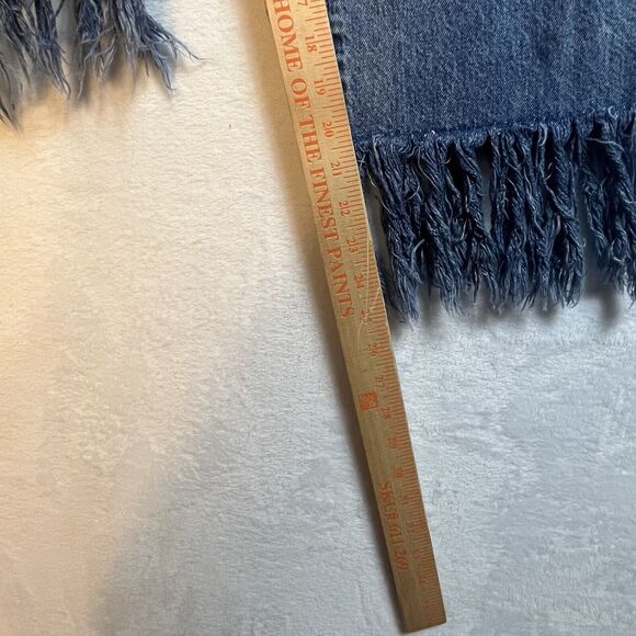 Anthropologie Pilcro & Letterpress Hyphen Fringe Hippie Crop Jeans Sz 31 Petite - Picture 12 of 12